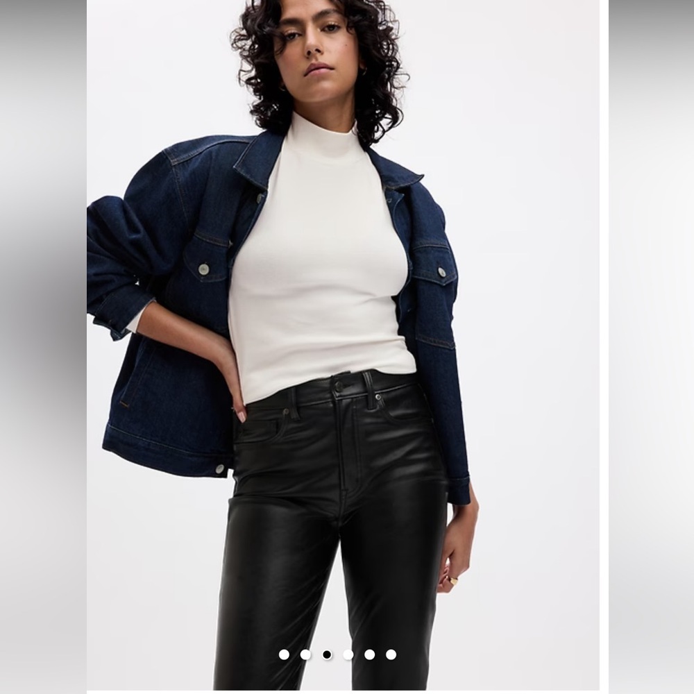 GAP Black High Rise Vegan Leather Vintage Slim Pants sz 14 - Picture 8 of 10